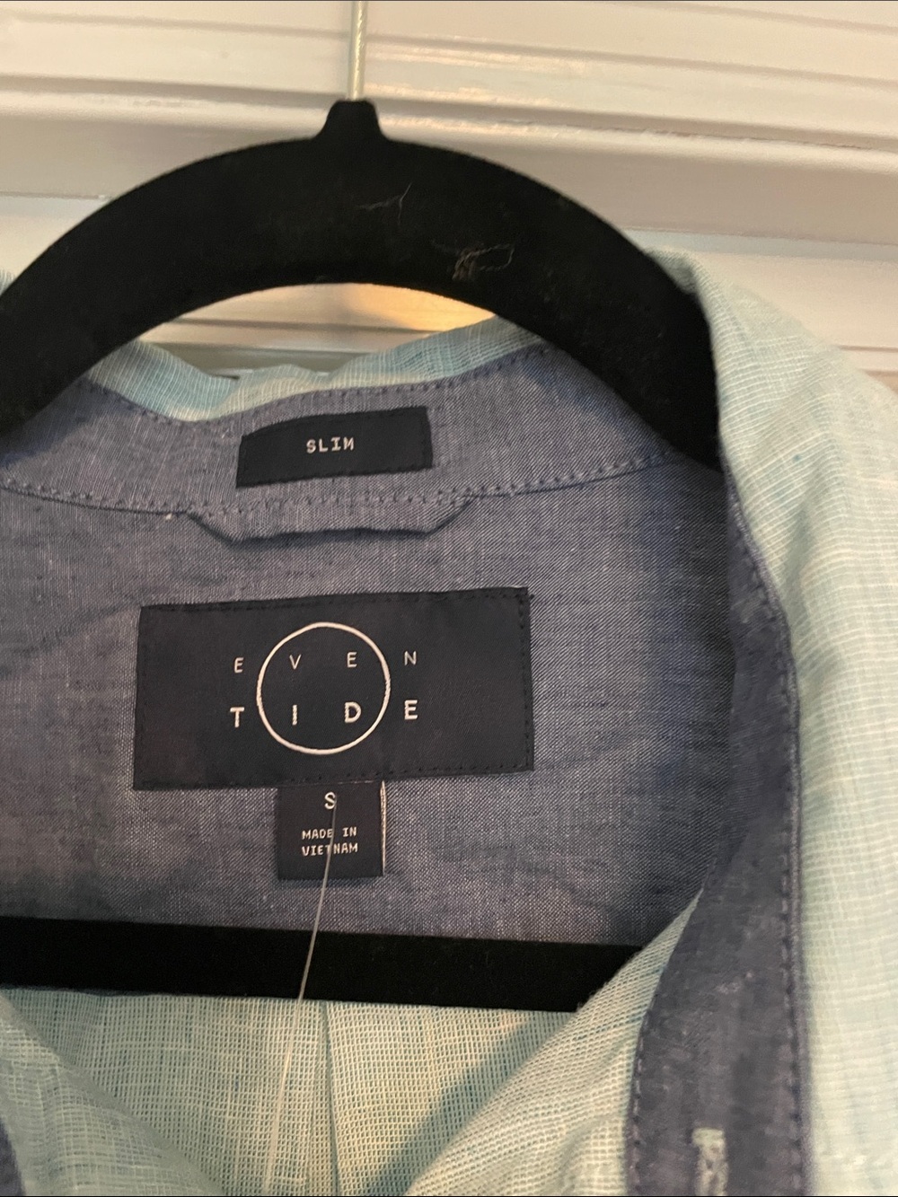 NWT! Men's Even Tide Slim Short-Sleeve Button-Down Shirt - Light Aqua Size Small - Picture 2 of 6